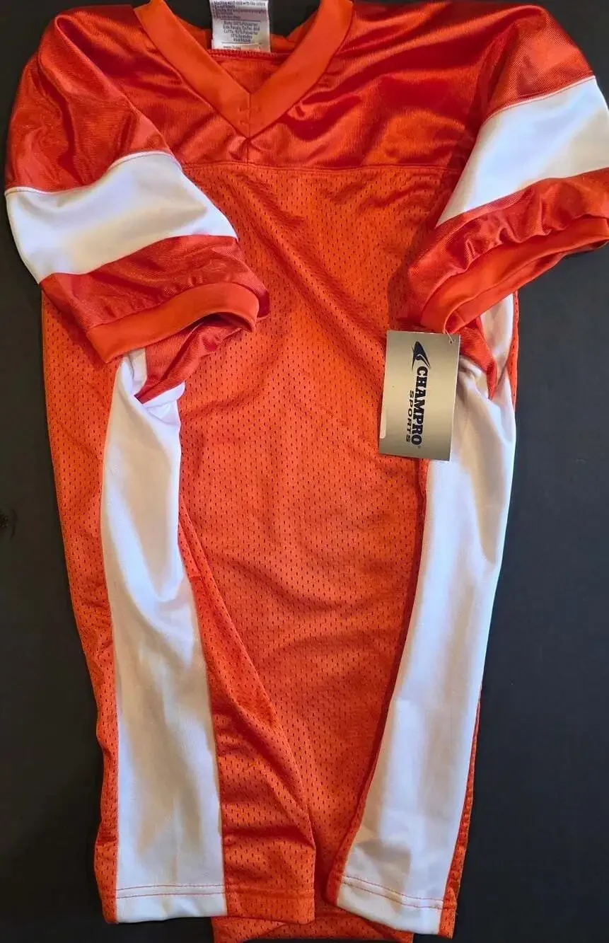 Champro Sports Youth XL Orange White Football Jersey Mesh Tank Top